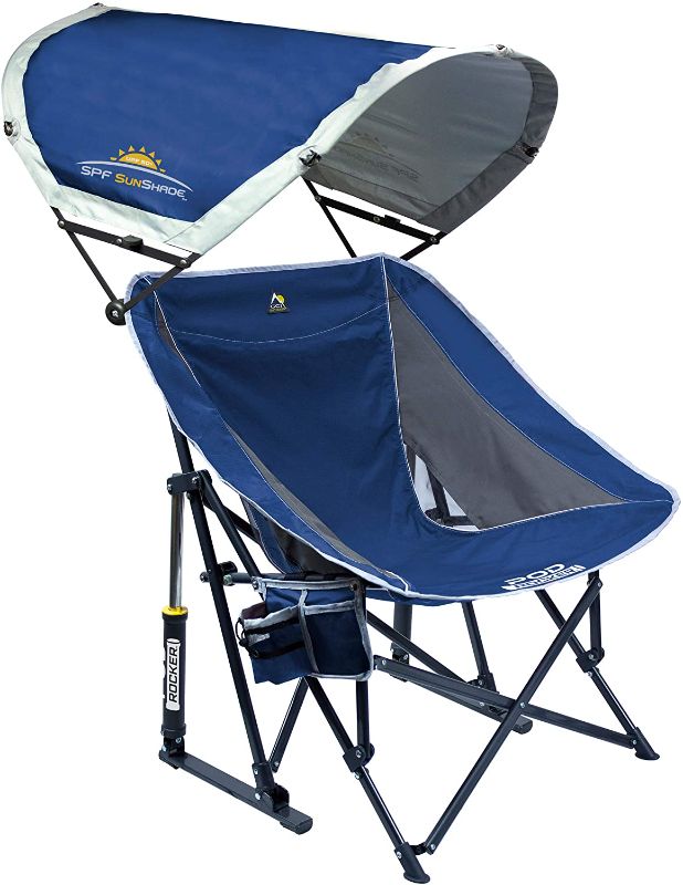 Photo 1 of GCI Outdoor Pod Rocker Collapsible Rocking Chair with SunShade
