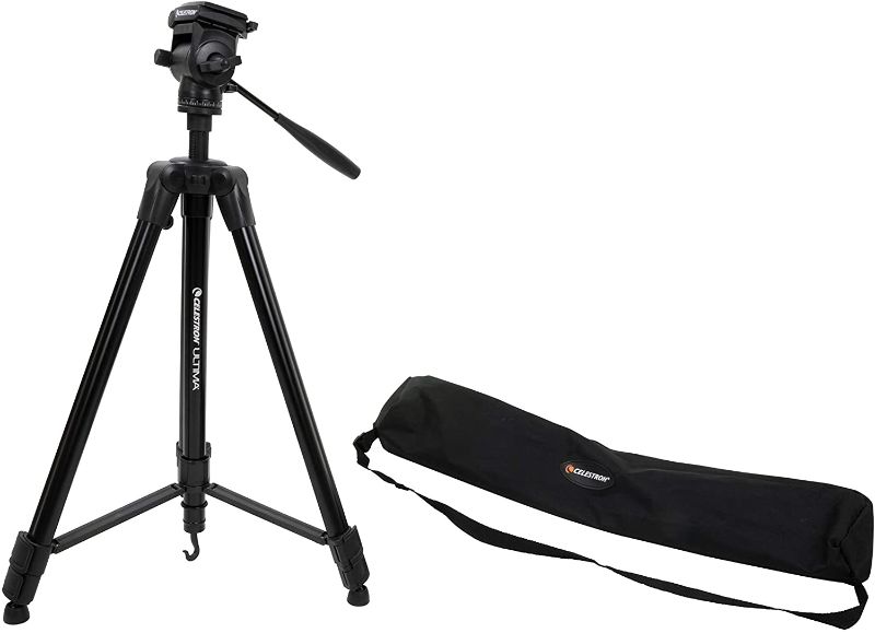 Photo 1 of Celestron Ultima Pan Tilt Head Tripod - Excellent Choice for a Spotting Scope, Binocular or Camera (93612)