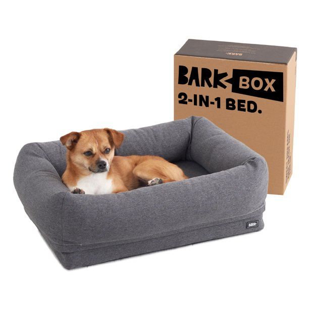 Photo 1 of Barkbox 2-in-1 Memory Foam Cuddler Dog Bed | Plush Orthopedic Joint Relief Crate Lounger or Donut Pillow Bed, Machine Washable + Removable Cover | Waterproof Lining