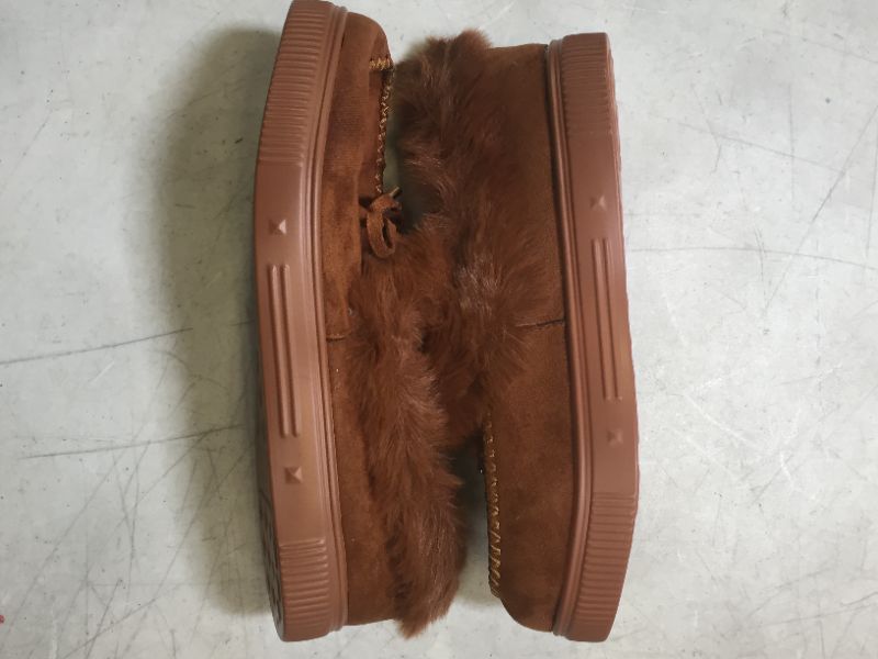 Photo 2 of Brown with fur on rim shoes size 7.5