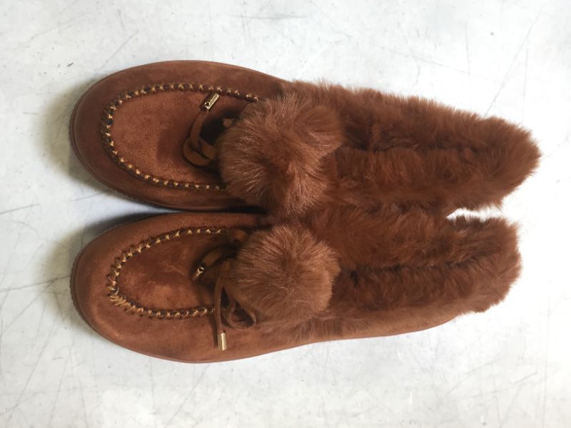 Photo 3 of Brown with fur on rim shoes size 7.5