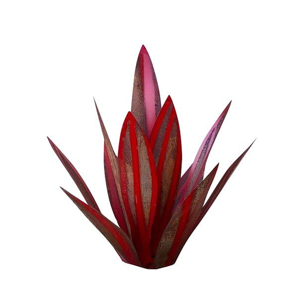 Photo 1 of Agave Plant Garden Statue Metal Ornament Red and Gold Color