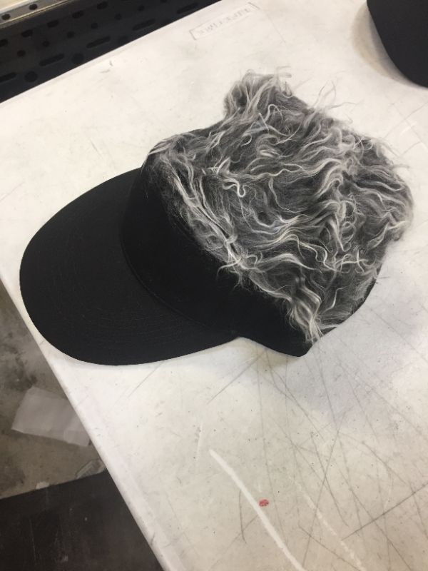 Photo 1 of Fur Hat black cap with grey and white fur pack of 3