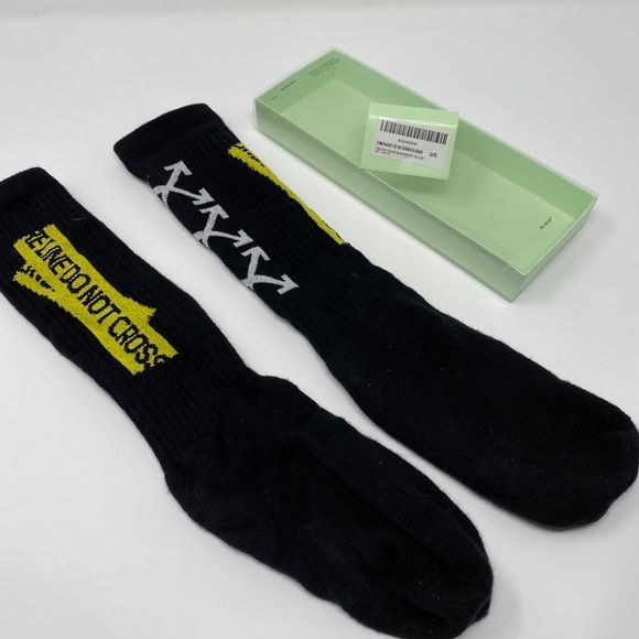 Photo 1 of 2 pair Off-White Fire Tape Socks
