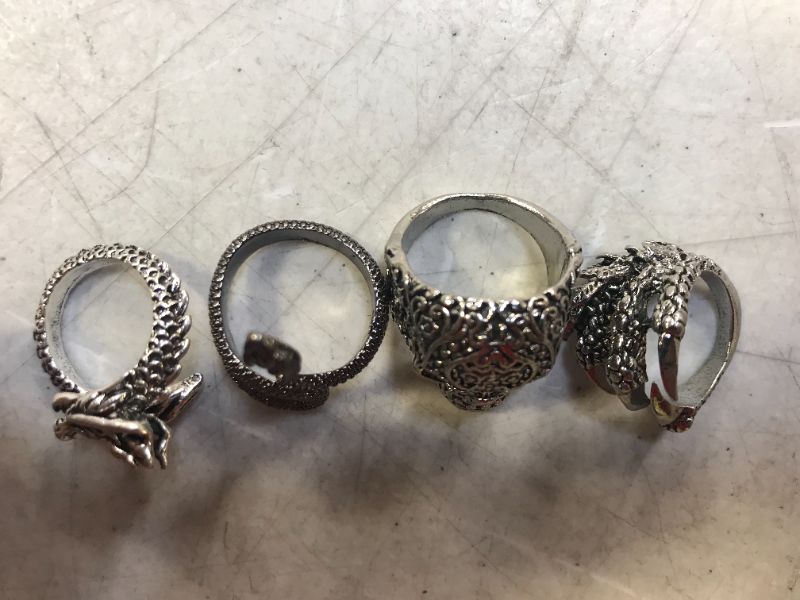 Photo 3 of 4 metal stainless steel ring with different designs