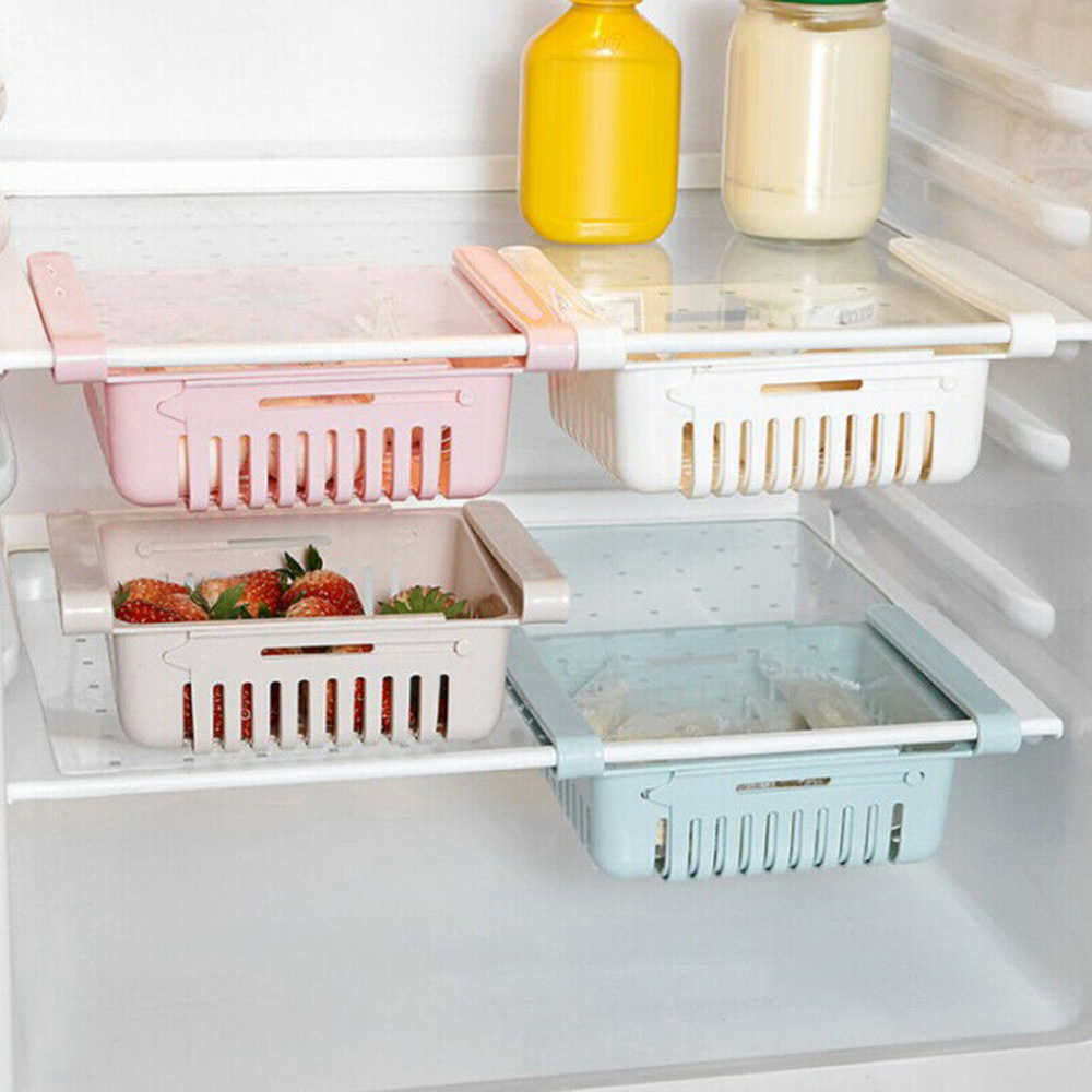 Photo 1 of 1 pack of Slide Kitchen Fridge Freezer Space Saver Organizer Storage Rack Shelf Holder
