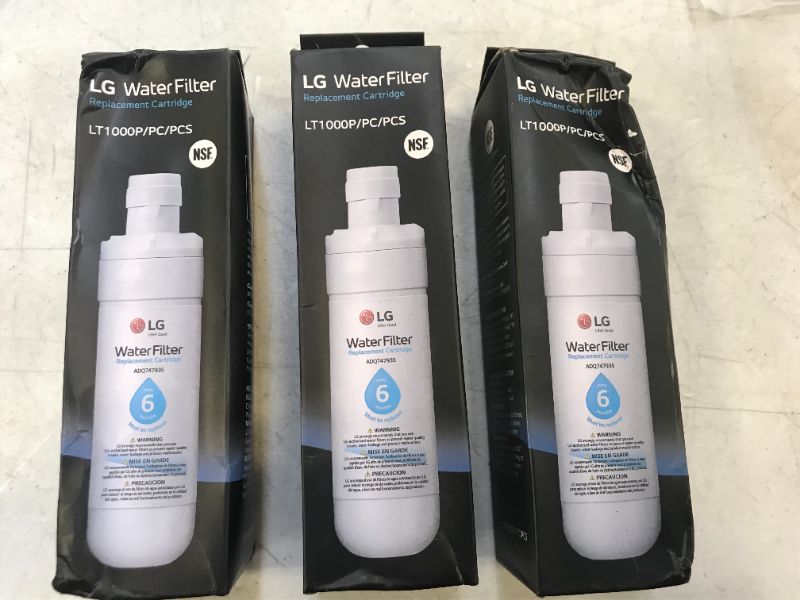 Photo 1 of 3 PACK Factory outlet inc lg lt1000p refrigerator water filter, 1-pack, white