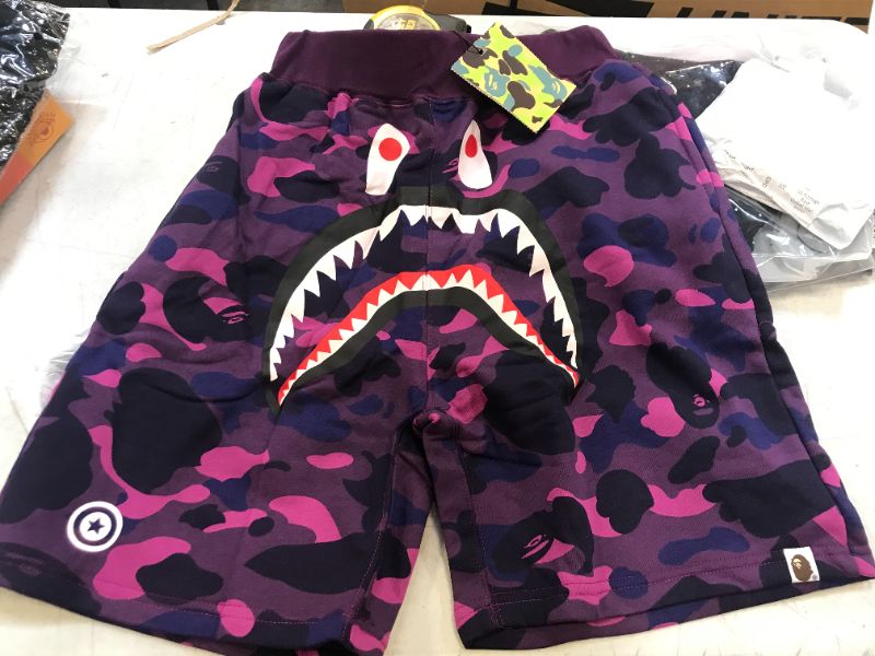 Photo 1 of a bathing ape brand purple camouflage shorts  --Large 