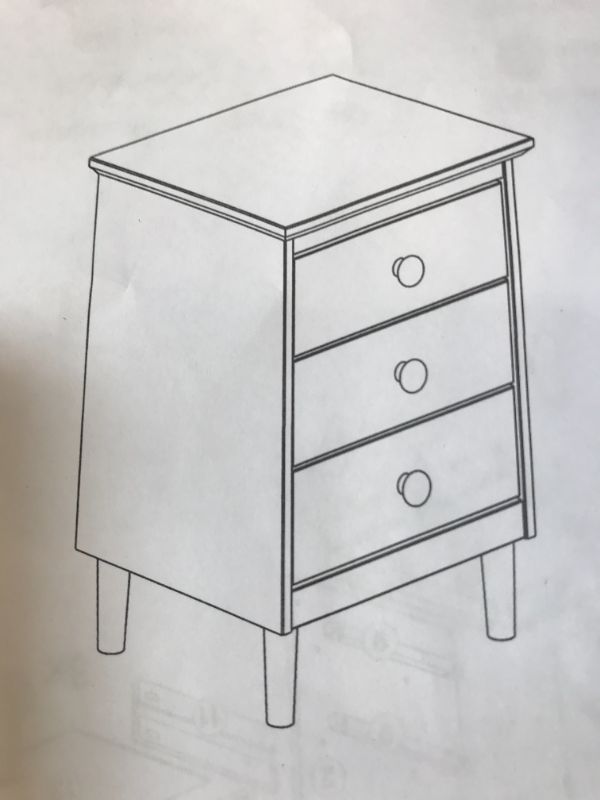 Photo 1 of 3 drawer nightstand 