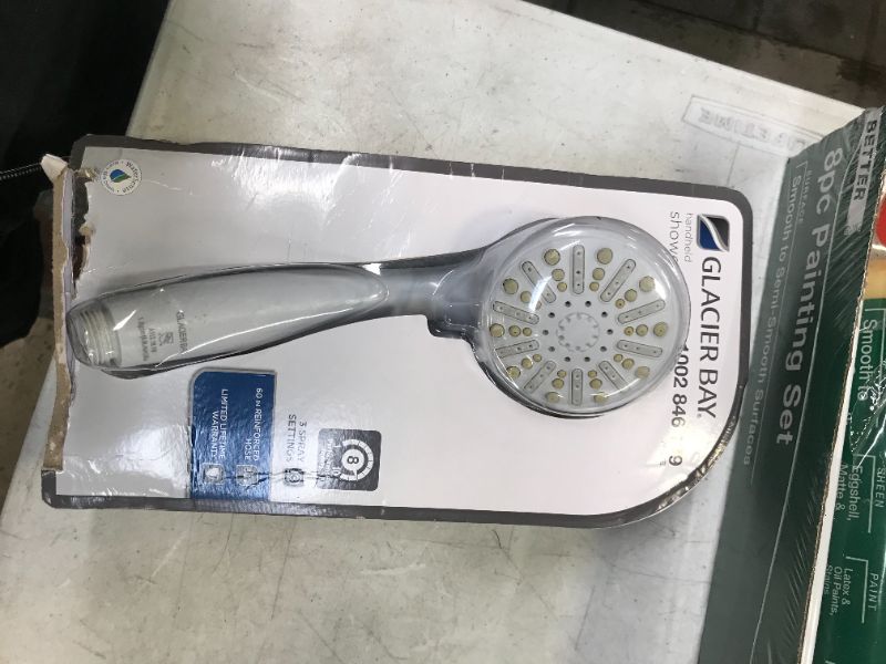 Photo 2 of 3-Spray 3.3 in. Single Wall Mount Handheld Adjustable Shower Head in White