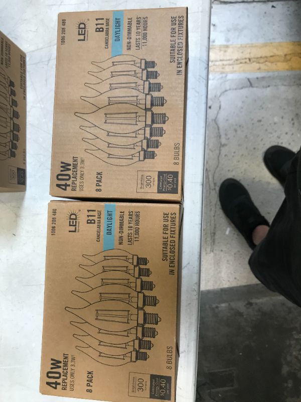 Photo 1 of 40-Watt Equivalent BA11 Non-Dimmable Clear Glass Filament Vintage Edison LED Light Bulb Daylight (8-Pack)  2 boxes