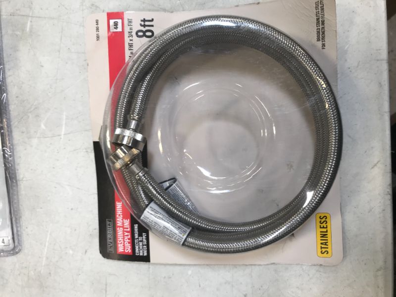 Photo 2 of 3/4 in. x 3/4 in. x 96 in. Stainless Steel Washing Machine Hose