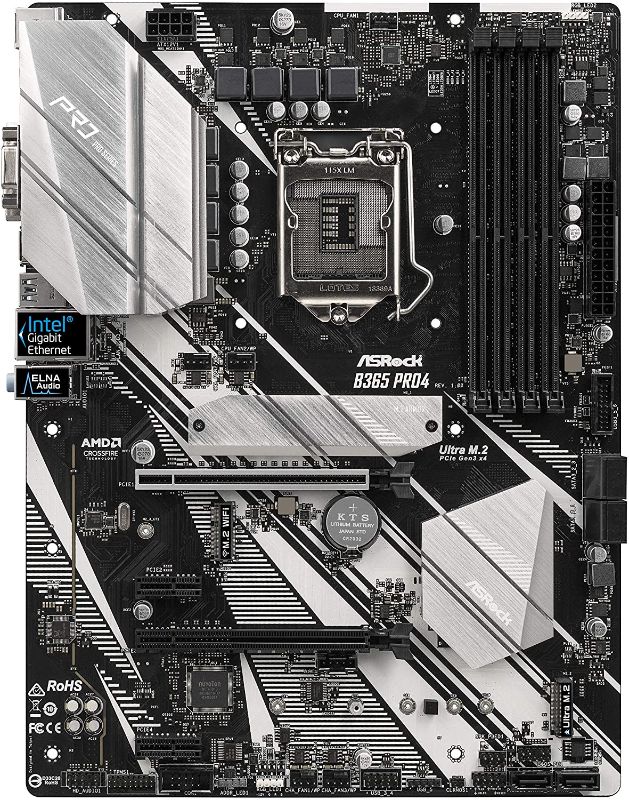 Photo 2 of ASROCK MB B365 PRO4 LGA1151/ Intel B365/ DDR4/ Quad CrossFireX/ SATA3&USB3.1/ M.2/ A&GbE/ ATX Motherboard
