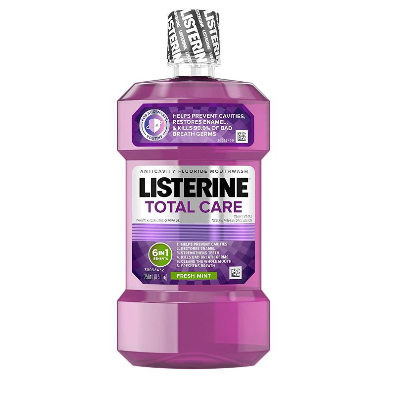 Photo 1 of 2 pack Listerine Total Care Anticavity Mouthwash, 6 Benefit Fluoride Mouthwash for Bad Breath and Enamel Strength, Fresh Mint Flavor, 8.5 fl. oz (250 mL)
