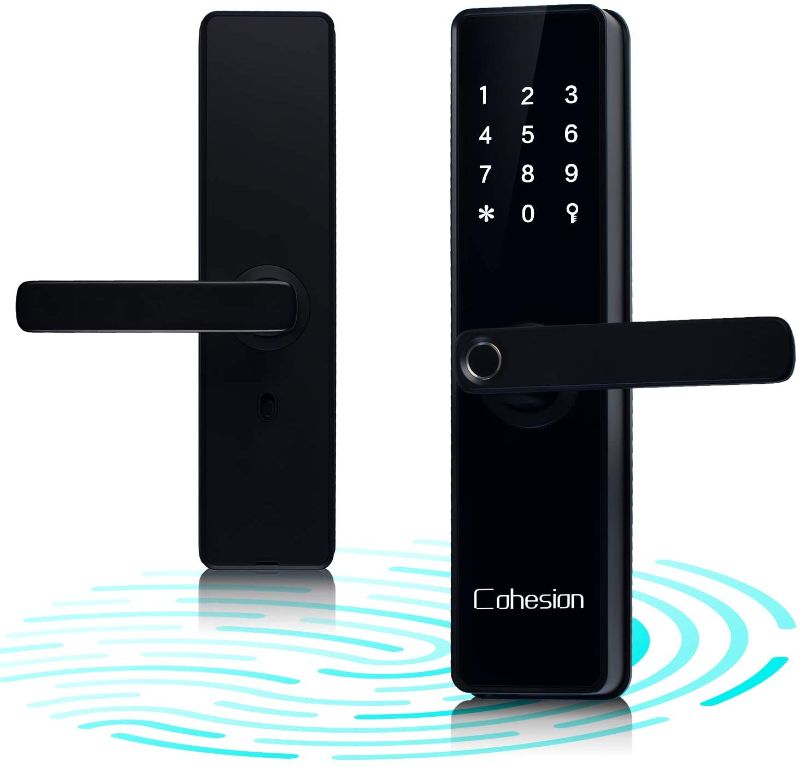 Photo 1 of Cohesion Bluetooth Enabled Fingerprint and Touchscreen 5-in-1 KEYLESS Entry Smart Door Lock for Office MANAGENMENT Powered by TUYA ZNN907
