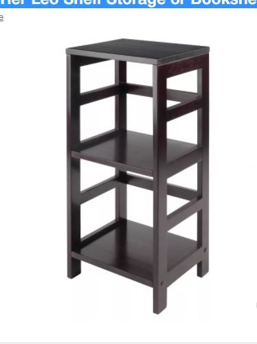 Photo 1 of 29.21" 2 Tier Leo Shelf Storage or Bookshelf Narrow Espresso Finish - Winsome
