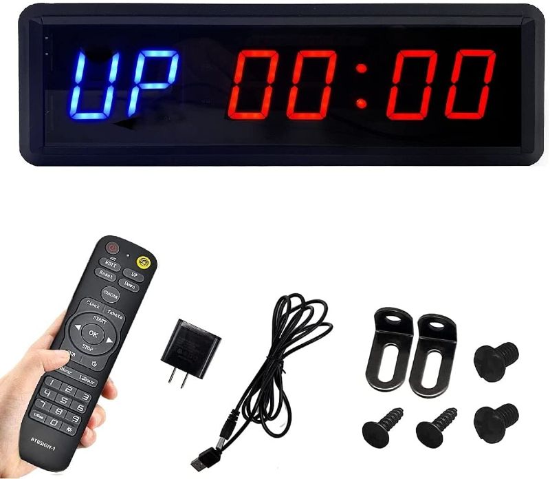 Photo 1 of BTBSIGN LED Interval Timer Count Down/Up Clock Stopwatch with Remote for Home Gym Fitness
