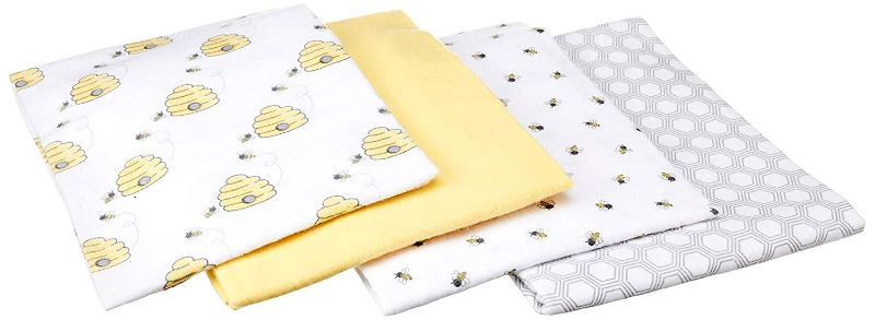 Photo 1 of Hudson Baby Unisex Baby Cotton Flannel Receiving Blankets, Bee, One Size
