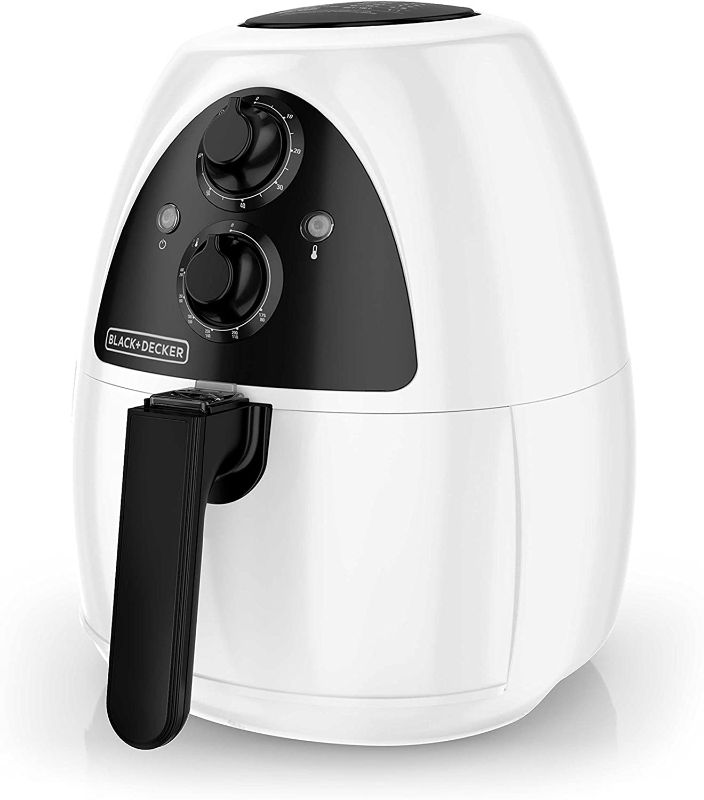 Photo 1 of BLACK+DECKER Purify 2-Liter Air Fryer, White/Black, HF100WD
