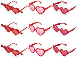 Photo 1 of Amosfun 9PCS Heart Shape Sunglasses Valentines Day Novelty Glasses Plastic Glasses for Girls Women for Valentine Party Holiday Birthday Party Favors (  2 pack ) 