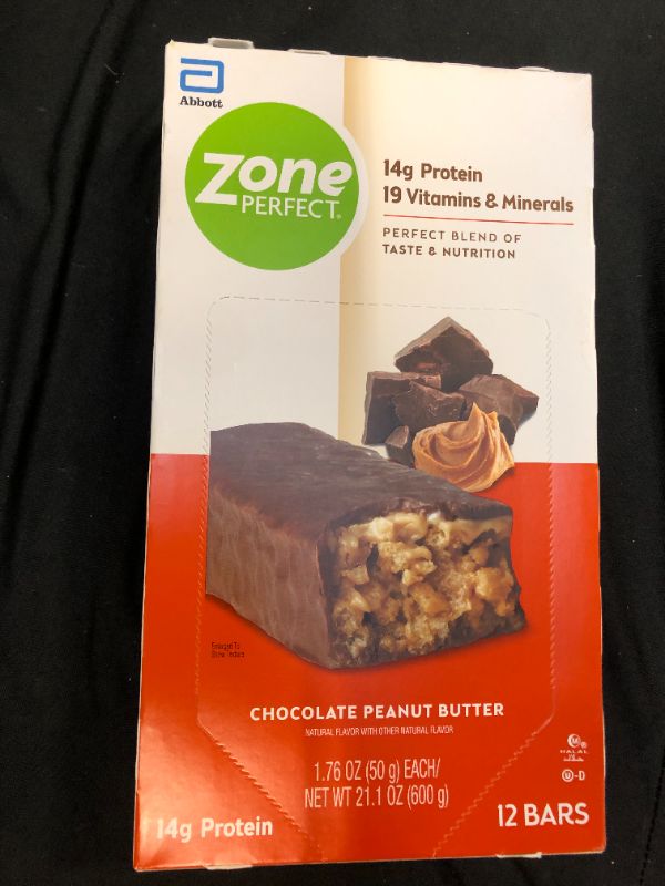 Photo 1 of ZonePerfect Protein Bars, Chocolate Peanut Butter, 14g of Protein, Nutrition Bars With Vitamins & Minerals, Great Taste Guaranteed, 12 Bars exp- Nov 1/2021