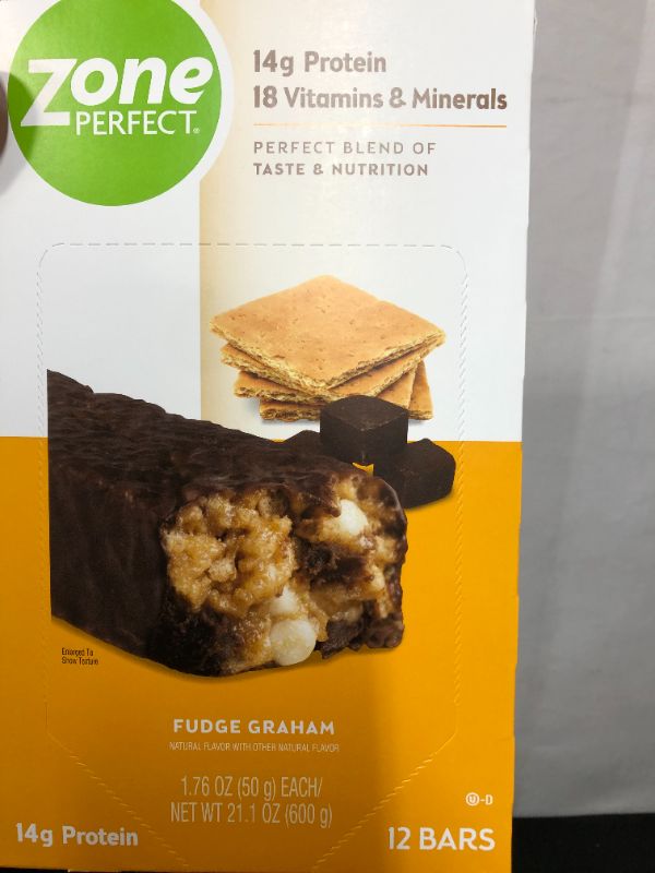 Photo 2 of ZonePerfect Protein Bars, Fudge Graham, 14g of Protein, Nutrition Bars With Vitamins & Minerals, Great Taste Guaranteed, 12 Bars exp-April 2022
