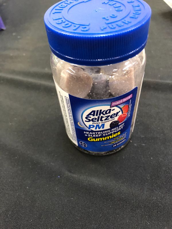 Photo 2 of Alka-Seltzer PM Heartburn Relief + Sleep Support Gummies Mixed Berry, 24 CT exp- 10/2021