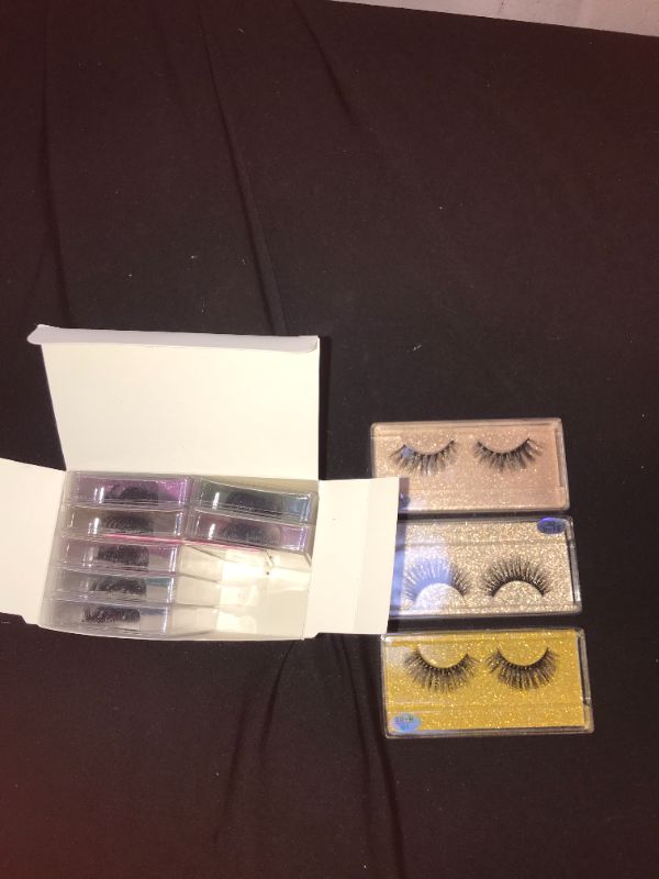 Photo 1 of 3D False Eyelashes 10 Pairs Base Card Natural Thick Eyelashes Cosmetic