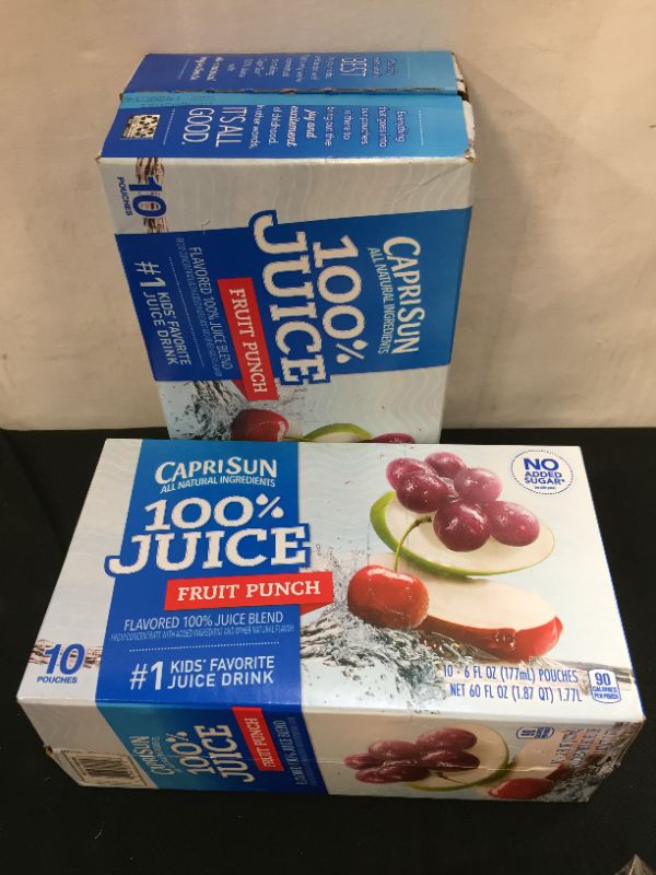 Photo 1 of (4 Pack) Capri Sun 100% Juice Fruit Punch Ready-to-Drink Soft Drink, 10 - 6 Fl Oz Pouches (2pk)