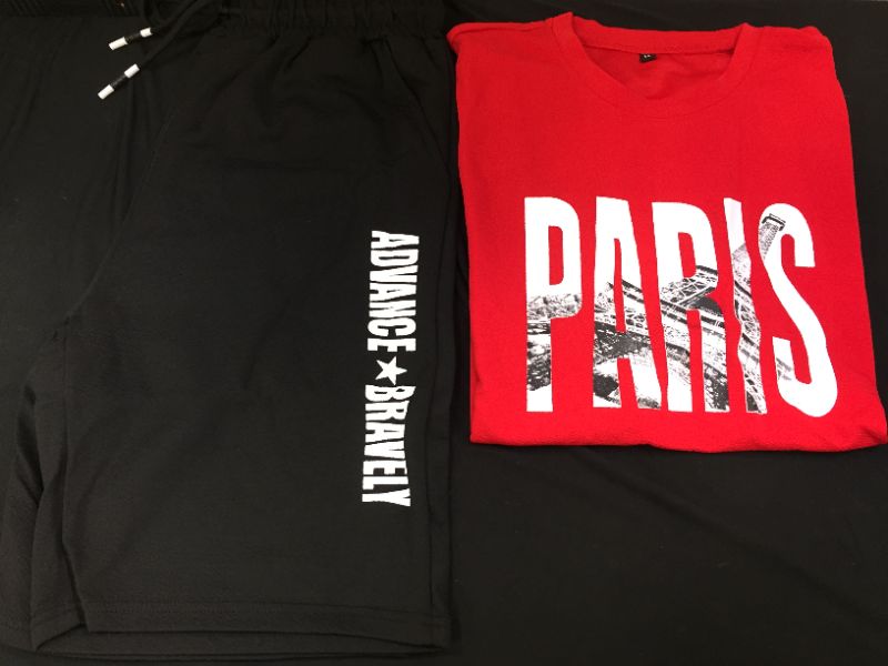 Photo 1 of Men's Paris Medium Red Shirt and Advanced Bravery Black Shorts