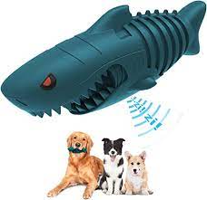 Photo 1 of 
Dog Squeak Chew Toy, Jonkiki Shark Chewing Squeaky Toys for Chewers Training and Cleaning Teeth Durable Rubber Sounding Interactive Dog Toys for Small/Medium Breed