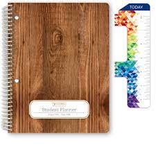 Photo 1 of HARDCOVER 2021- June 2022 Middle School or High School Student Planner - Matrix Style - Woodgrain Cover