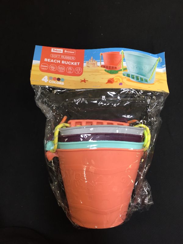 Photo 2 of 4 pack soft rubber beach bucket 