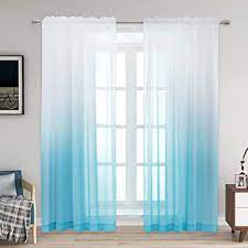 Photo 1 of  Ombre Sheer Curtains Semi Sheer Curtains Tulle Drapes for Bedroom Living Room