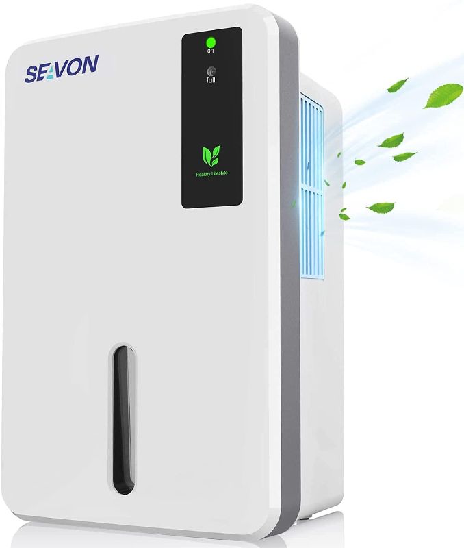 Photo 1 of Dehumidifier Seavon 3200 Cubic Feet(280 sq ft) Dehumidifier for Damp Rid, 1500ml Capacity, Portable Compact and Quiet Dehumidifiers for Home, Basements, Bedroom, Bathroom, RV with Auto Shut Off
