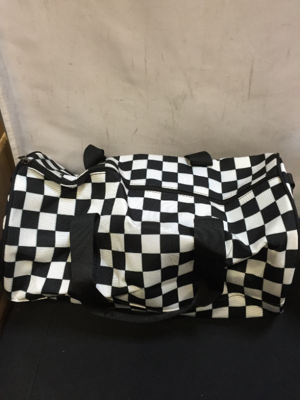 Photo 1 of SMALL CHECKERED OVERNIGHT/GYM BAG WITH ADJUSTABLE STRAP 