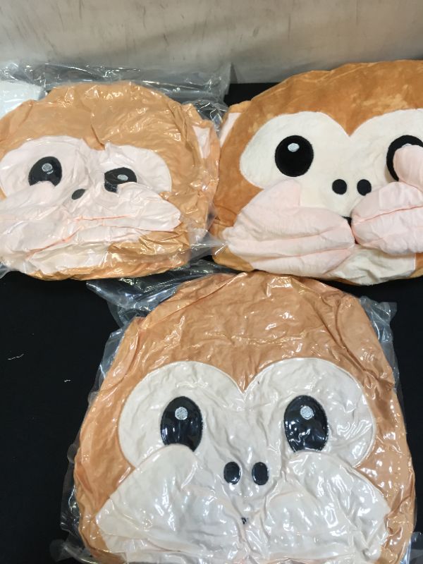 Photo 1 of 3 PK SPEAK NO EVIL MONKEY THROW PILLOW 