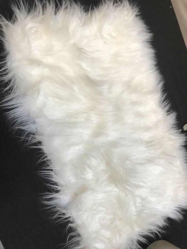 Photo 1 of 12 x 19 faux fur white floor mat