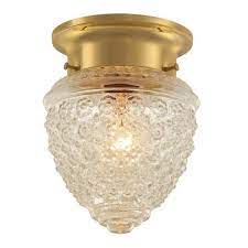 Photo 1 of 5 in. 1-Light Polished Brass Flush Mount