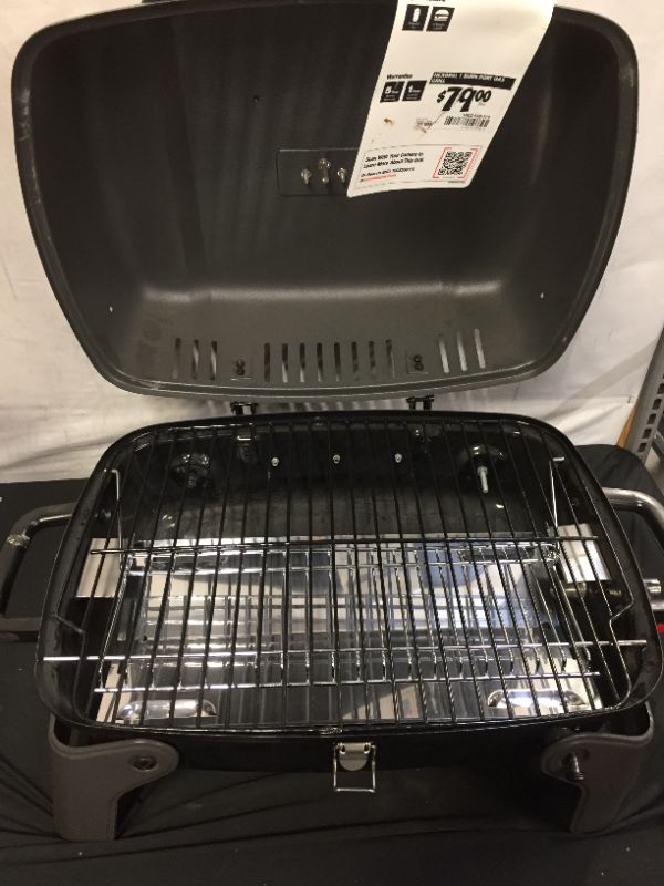 Photo 3 of 1-Burner Portable Propane Gas Table Top Grill in Black
