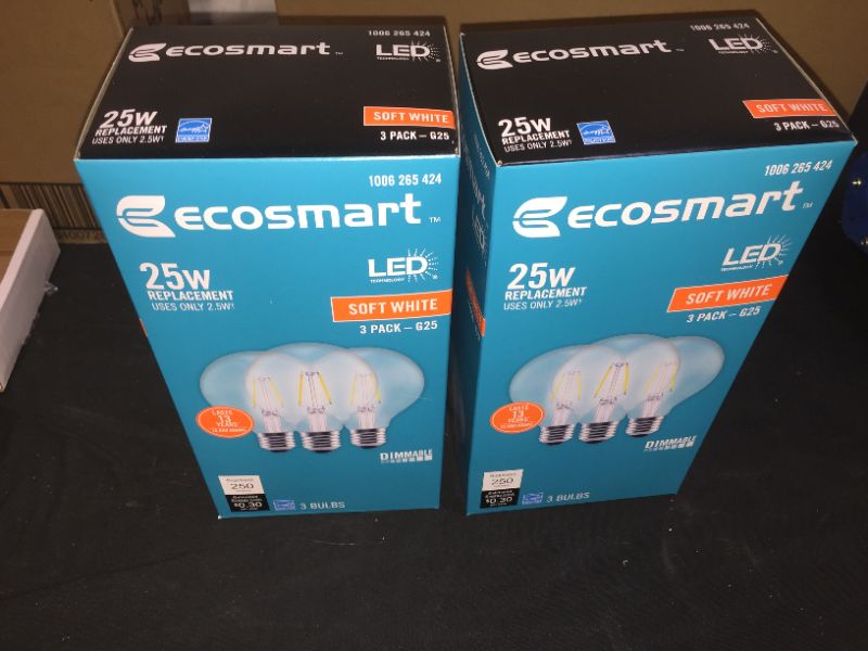 Photo 1 of 2 pack ECOsmart 25w replacement led 3 bulbs each pack dimmable soft white