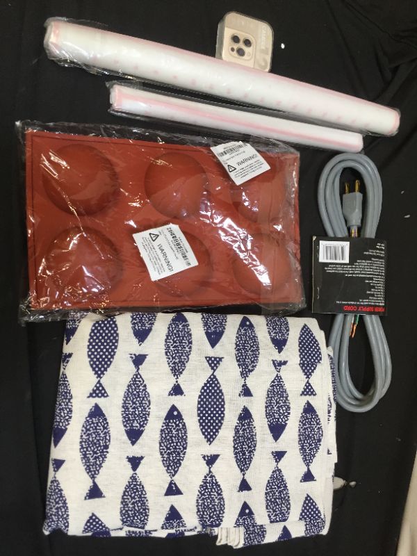 Photo 1 of bag lot misc items sold as is table cloth phone camera protector etc. 