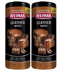 Photo 1 of Weiman Leather Wipes - 2 Pack - Clean Condition UV Protection Help Prevent Cracking or Fading of Leather Furniture, Car Seats & Interior, Shoes and More
