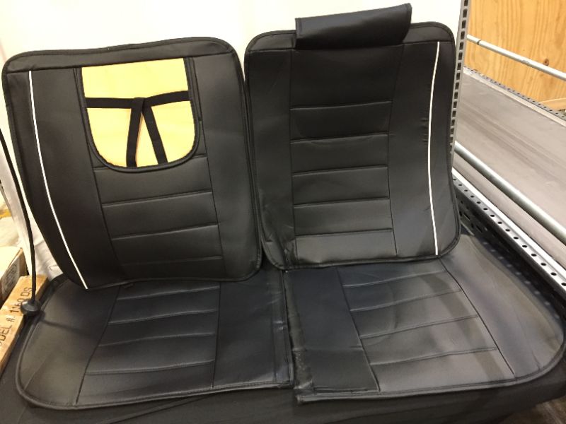 Photo 1 of driver seat passanger seat and 2 back seat Black leather seat covers and mini leather pillows 