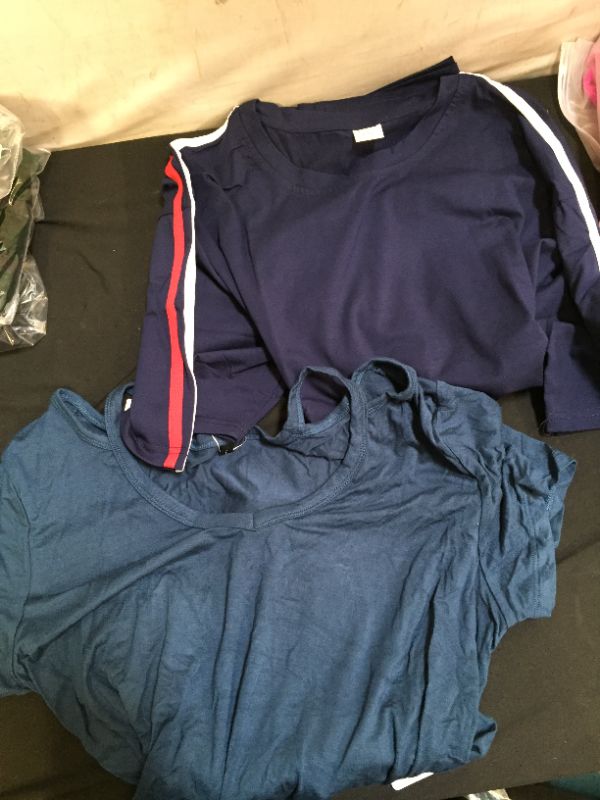 Photo 1 of bag lot mens navy blue shirt size XL womens blue shirt size L