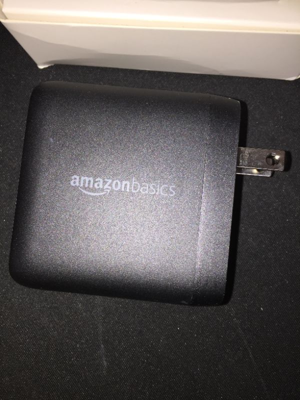 Photo 1 of amazon basics two port gan usb c wall charger with power delivery