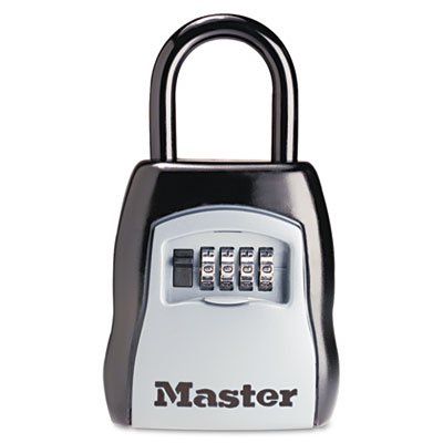 Photo 1 of Master Lock Locking Combination 5 Key Steel Box, 3 1/2w X 1 5/8d X 4h, Black/silver