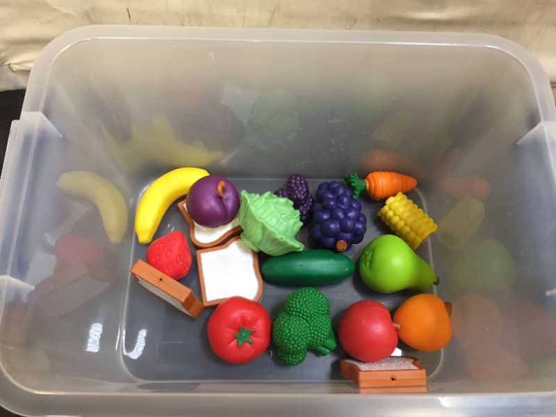 Photo 2 of Learning Resources New Sprouts Classroom Play Food Set, 100 Pieces (MISSING 82 PEICES)