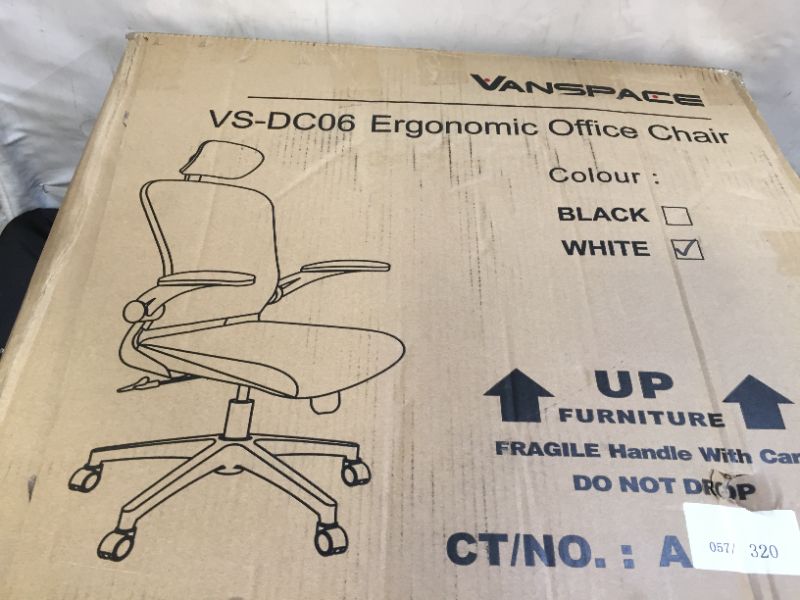 Photo 4 of VANSPACE Ergonomic Mesh Office Chair-WHITE