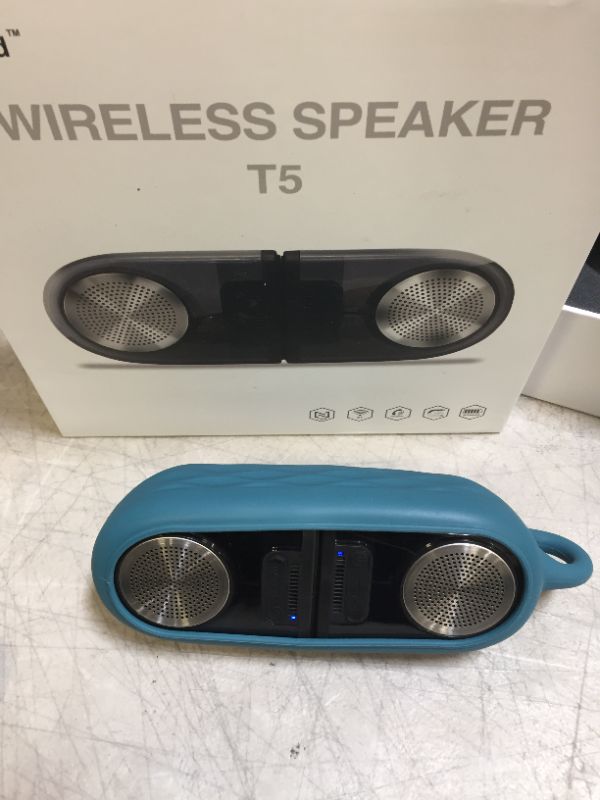 Photo 3 of Dual Portable IPX4 Waterproof Bluetooth Speakers with Wireless Stereo Pairing, Stereo Bluetooth Speaker Pair/Set, 12W Powerful Sound & Bass, AUX Input, Shockproof Carrying Case
